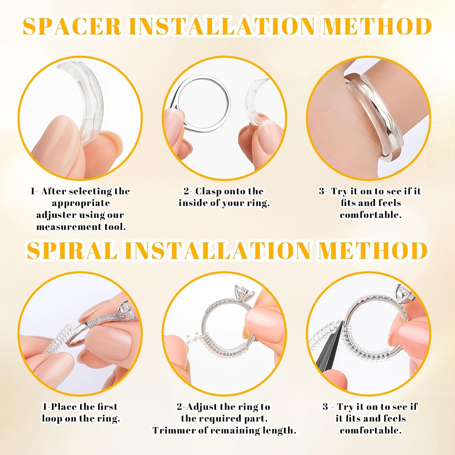 Ring Sizers for Loose Rings, 15 Pack Ring Adjuster, Ring Guards Spacer Tightener for Women and Men, Make Ring Smaller Without Resizing, Comfortable and Secure Fit