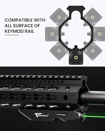 Miniatura 3 de Votatu K4L-G - Mira láser verde compatible con riel Keymod rifle táctico de perfil ultra bajo Keymod láser con función estroboscópica magnética