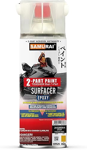 SAMURAI Pintura en aerosol de 2 partes epoxi para superbike (imprimación de metal, óxido rojo, paquete de 1 lata)