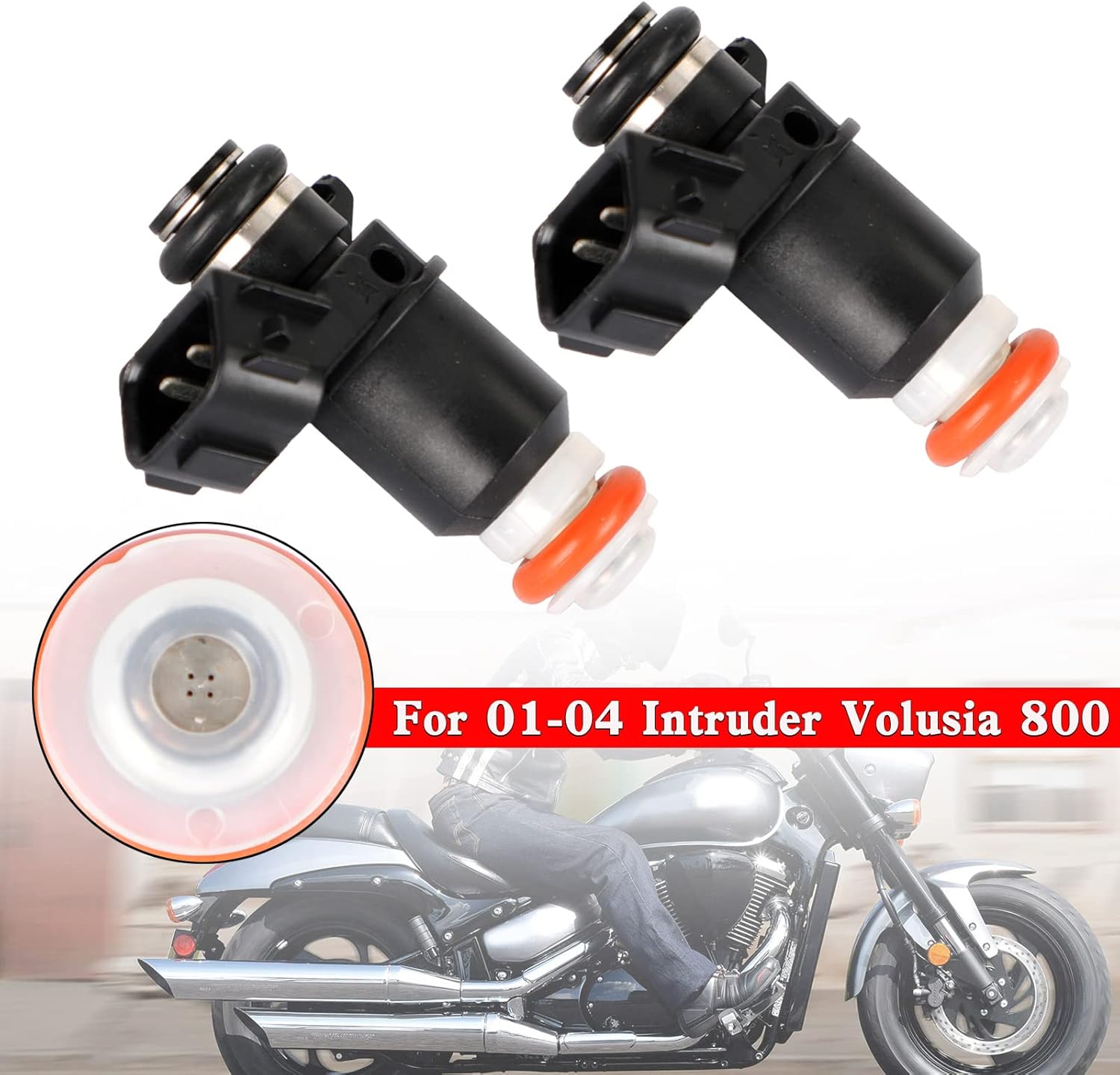 2PCS Fuel Injectors Fit For BOULEVARD M50 / C50 2005-2009 and For Intruder Volusia 800 2001-2004,OEM Number: 15710-14g00,16450-PLD-003