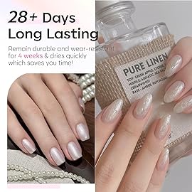 modelones Glitter Gel Nail Polish Pearlescent Gel Polish White Chrome Shimmer Nail Polish Iridescent Soak Off Led Mermaid Polish Swirl Shell Thread Effect Nail DIY 15 ML