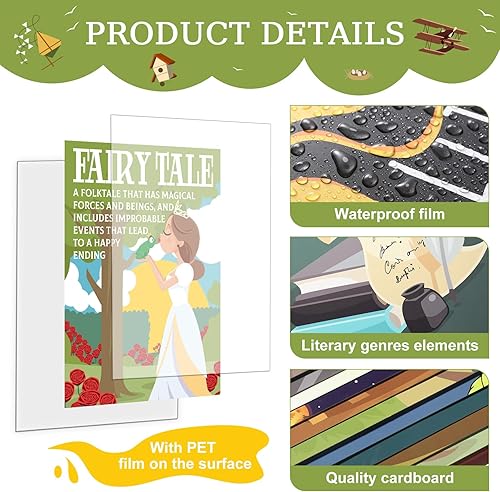 Miniatura 3 de Outus Pósteres de género literario, juego de tablones de anuncios para aula, póster de literatura, impresión artística educativa para profesores,