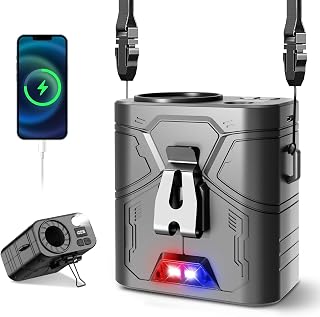 RAOUOEN 20000mAh Portable Waist Fan, Clip-On Wearable Belt Fan with 5-Speed 20000RPM Motor, Neck Hanging & Desktop Persona... Price In India
