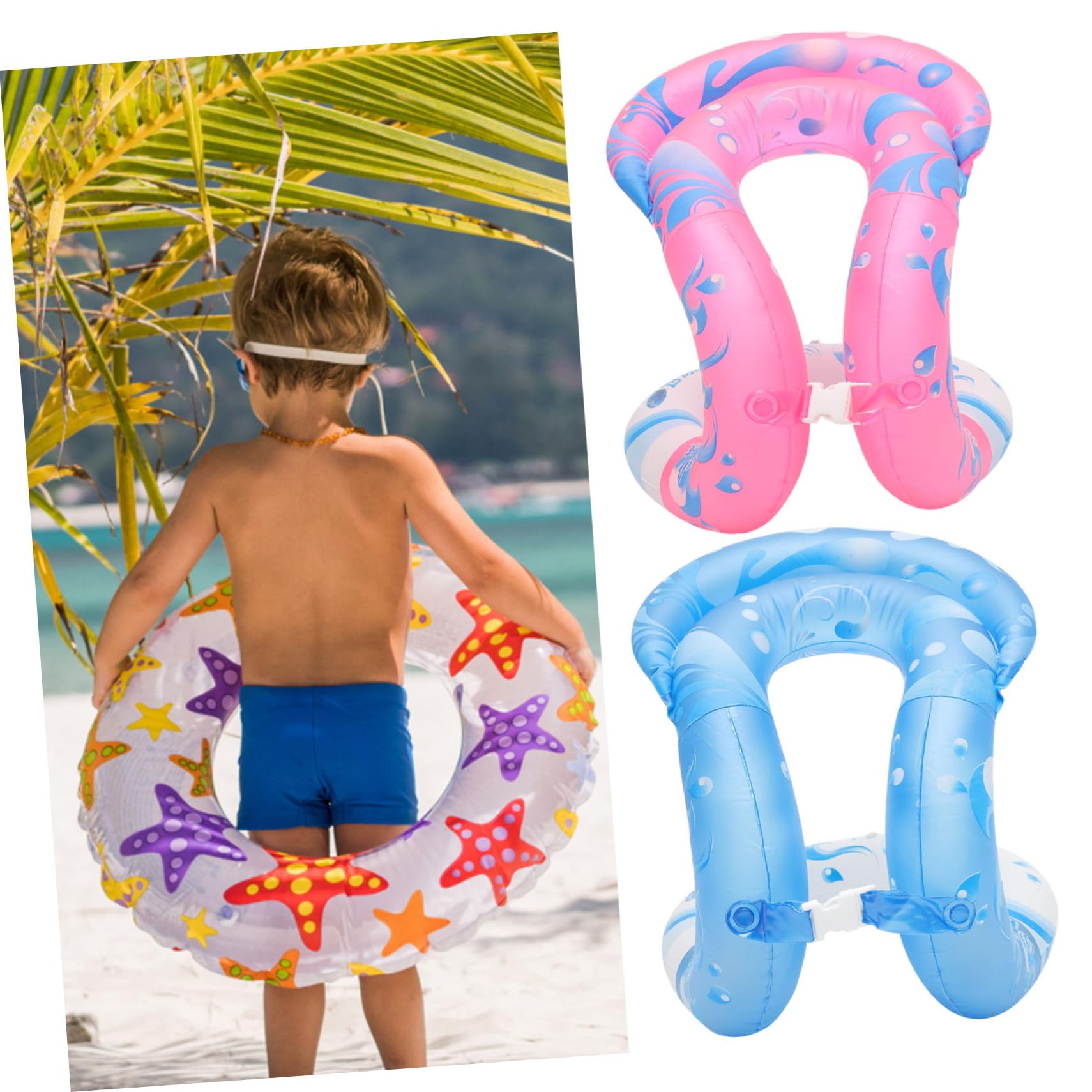 Vaguelly 2Pcs Large Inflatable Swimming Ring for PVC Pool for Summer Parties Outdoor Fun Essential Swim Supplies for Boys
