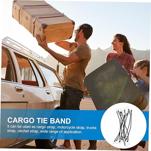 Miniatura 2 de YARNOW 30 piezas de cinturón de cuerda elástica para fijación de equipaje, cuerda elástica de sujeción para bicicleta, correa de ajuste de carga,