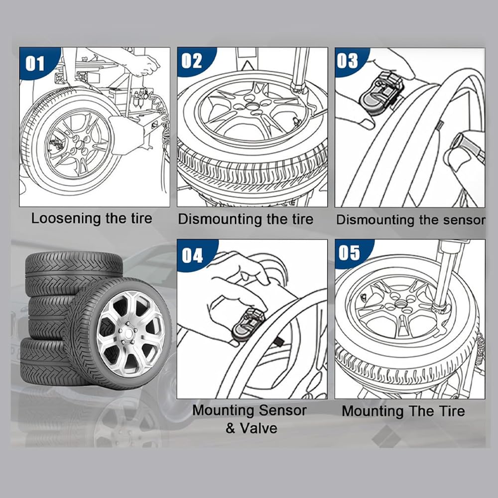 4Pcs Sensore di Pressione dei Pneumatici per Mazda MX5 NC ND 03/2010-2019,TPMS Sensori di Ricambio BHB6-37140A 433MHz 433MHz