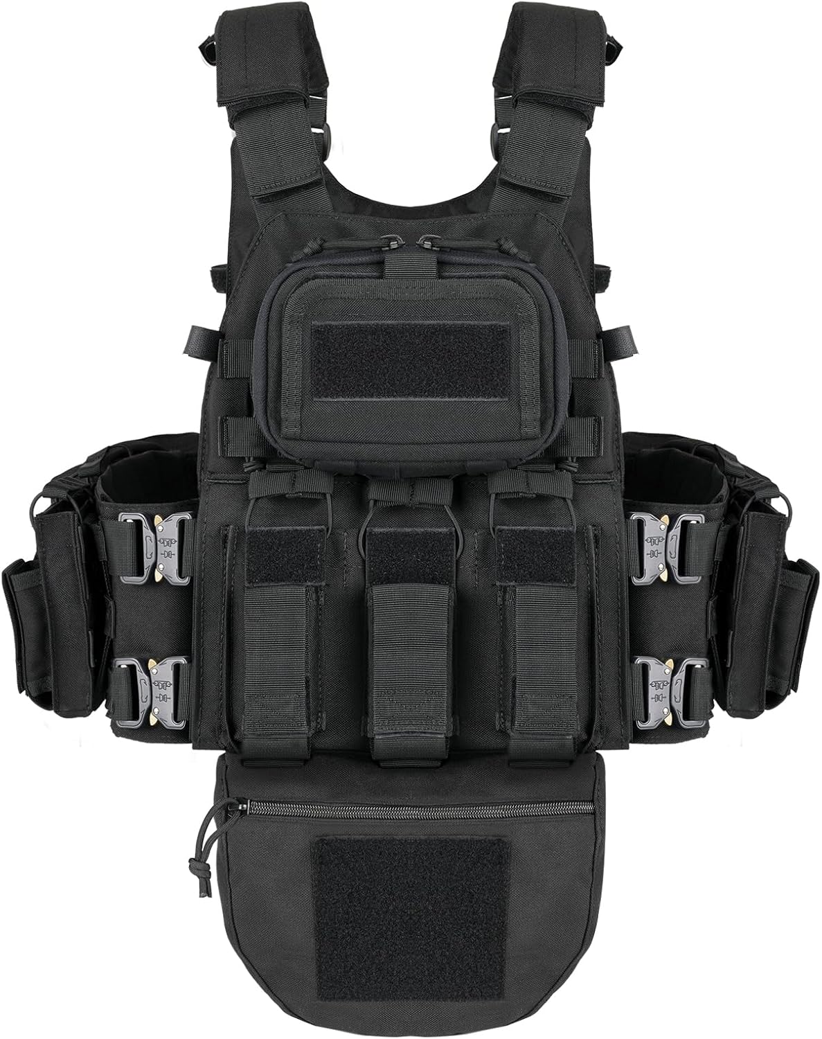 YAKEDA Tactical Training Vest with PALS System - Multi-Pocket Adjustable Straps Quick-Release Buckle for Hunting