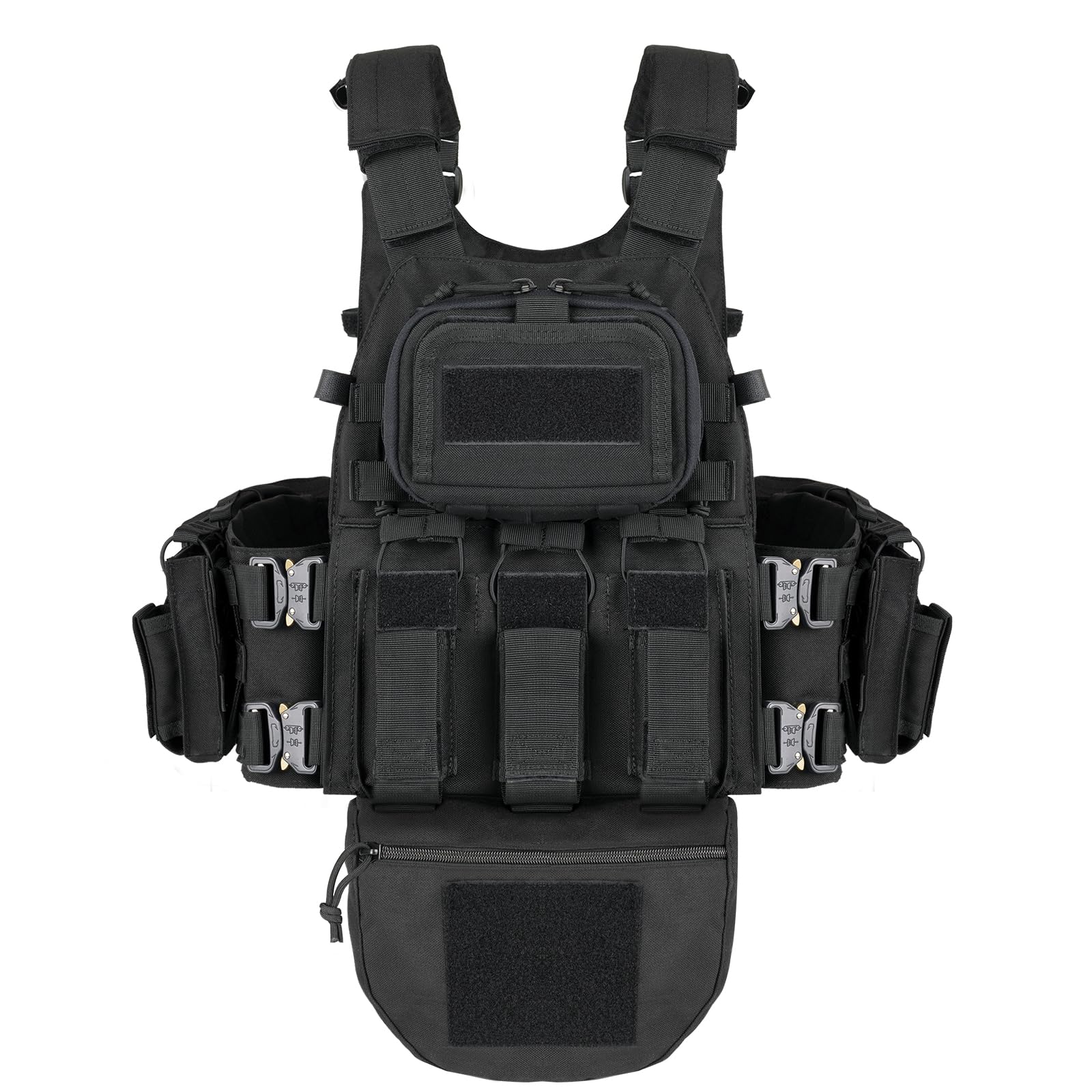 YAKEDA Tactical Training Vest with PALS System - Multi-Pocket Adjustable Straps Quick-Release Buckle for Hunting