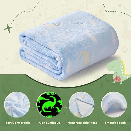 Miniatura 6 de Touchat Manta que brilla en la oscuridad, suave y acogedora manta de franela de vellón para cama, sofá, regalos únicos para niños y niñas en