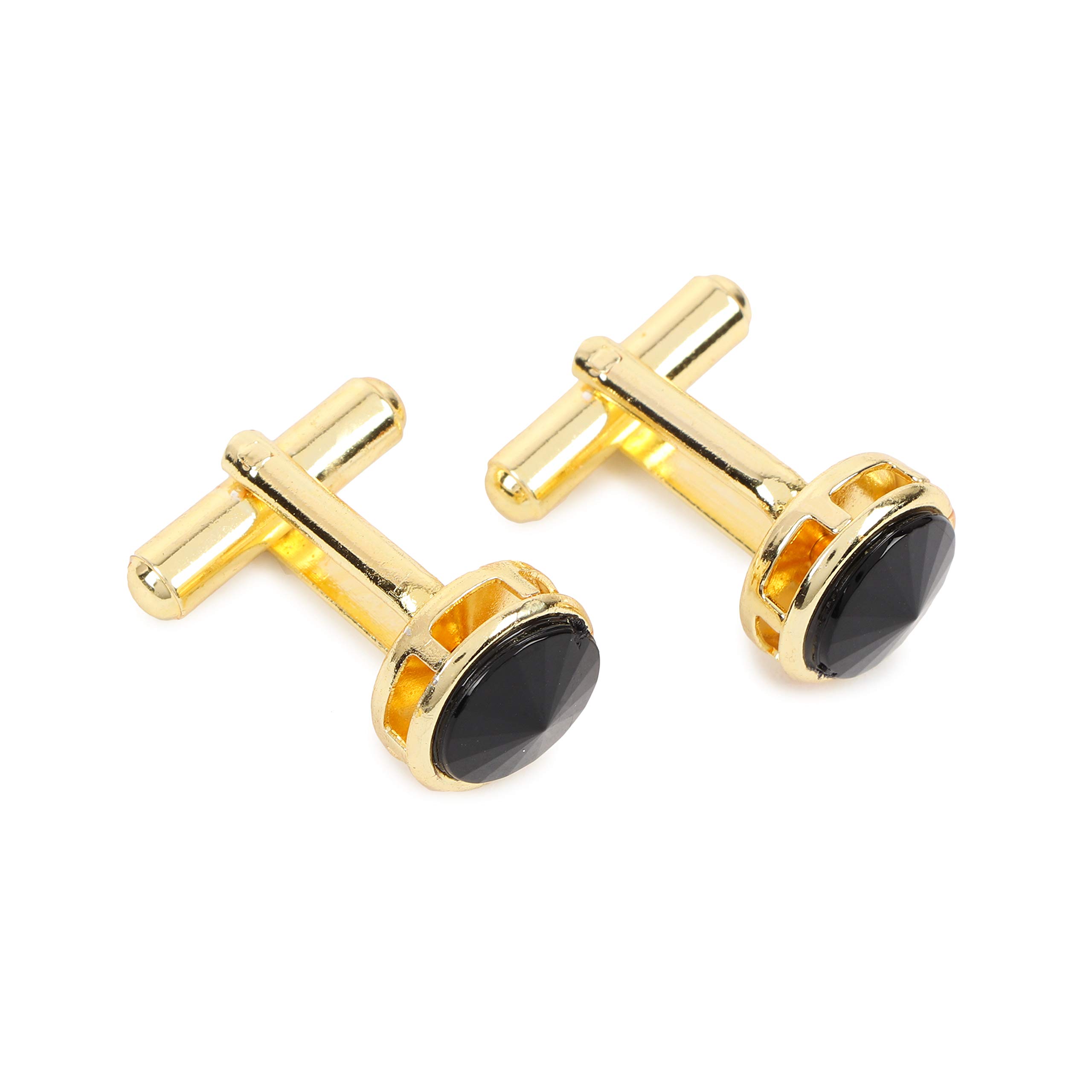 FashMade American Crystal Gold Plated Cufflinks for Mens Boys Cufflink Set for Men in Gift Box-image-28