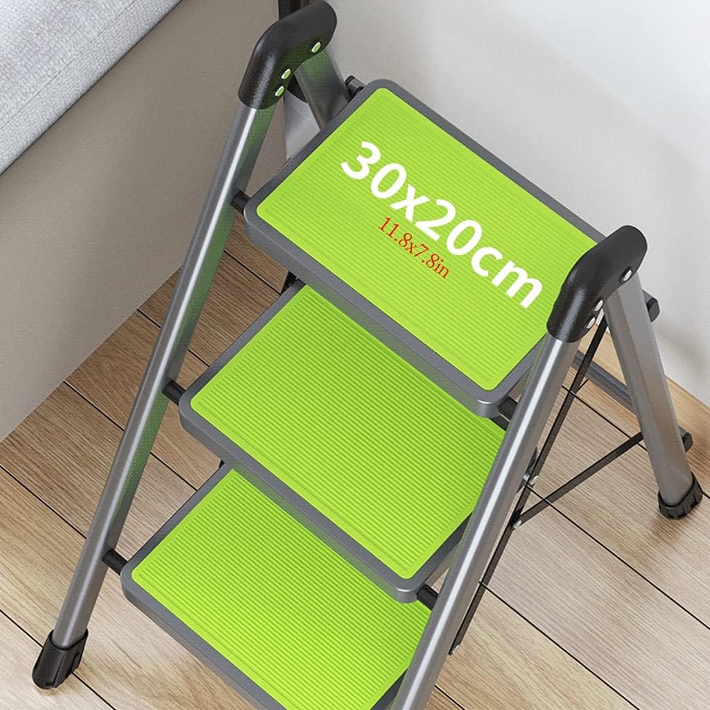Stepladders 2 Step Ladder Folding Metal Ladder Portable Slim Step Stool with Anti-Slip Wide Pedal X Type Safety Stepladders for Home Folding Stepladder (Ladder a)