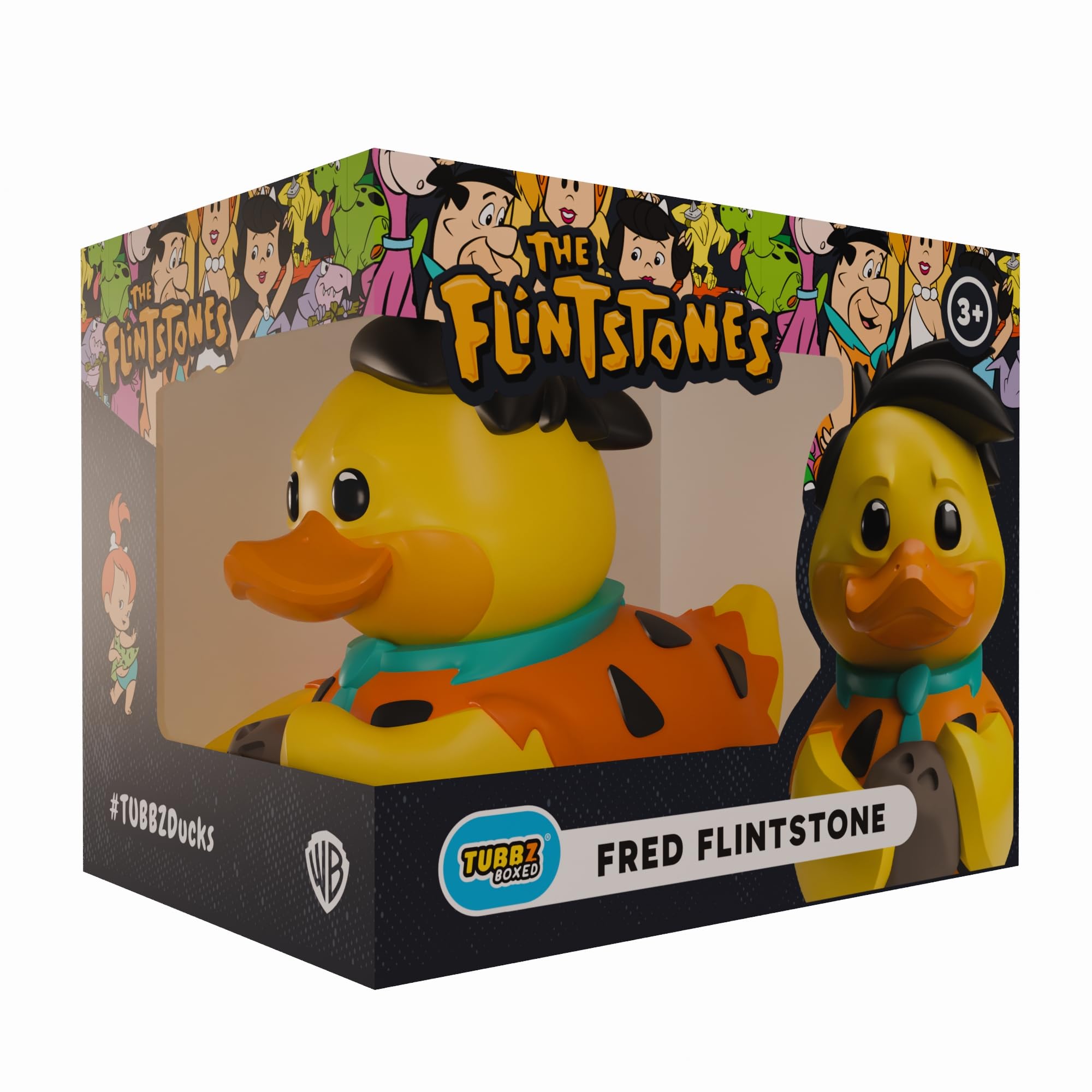 TUBBZ Boxed Edition: Flintstones - Fred Flintstone Cosplaying Rubber Duck Vinyl Figure - Official Collectible for Fans of Flintstones