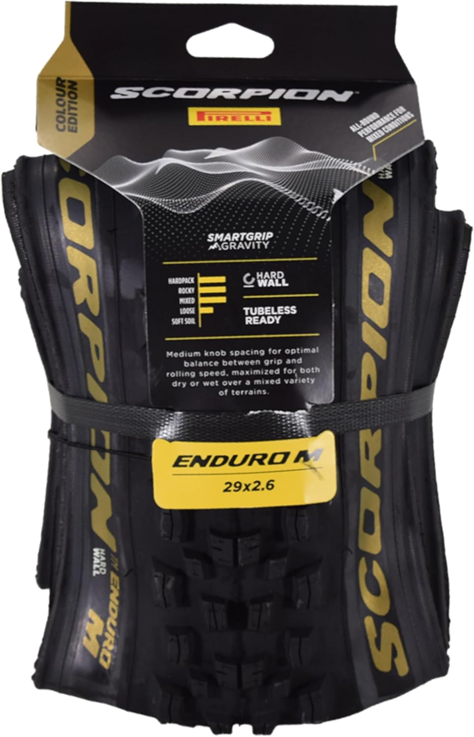Pirelli Scorpion Enduro M Gold Color Edition Mountain Bicycle Tire 29x2.6 - Tubeless High-Performance Tear-Resistant MTB Tire for XC Racing, Trail and Enduro Riding