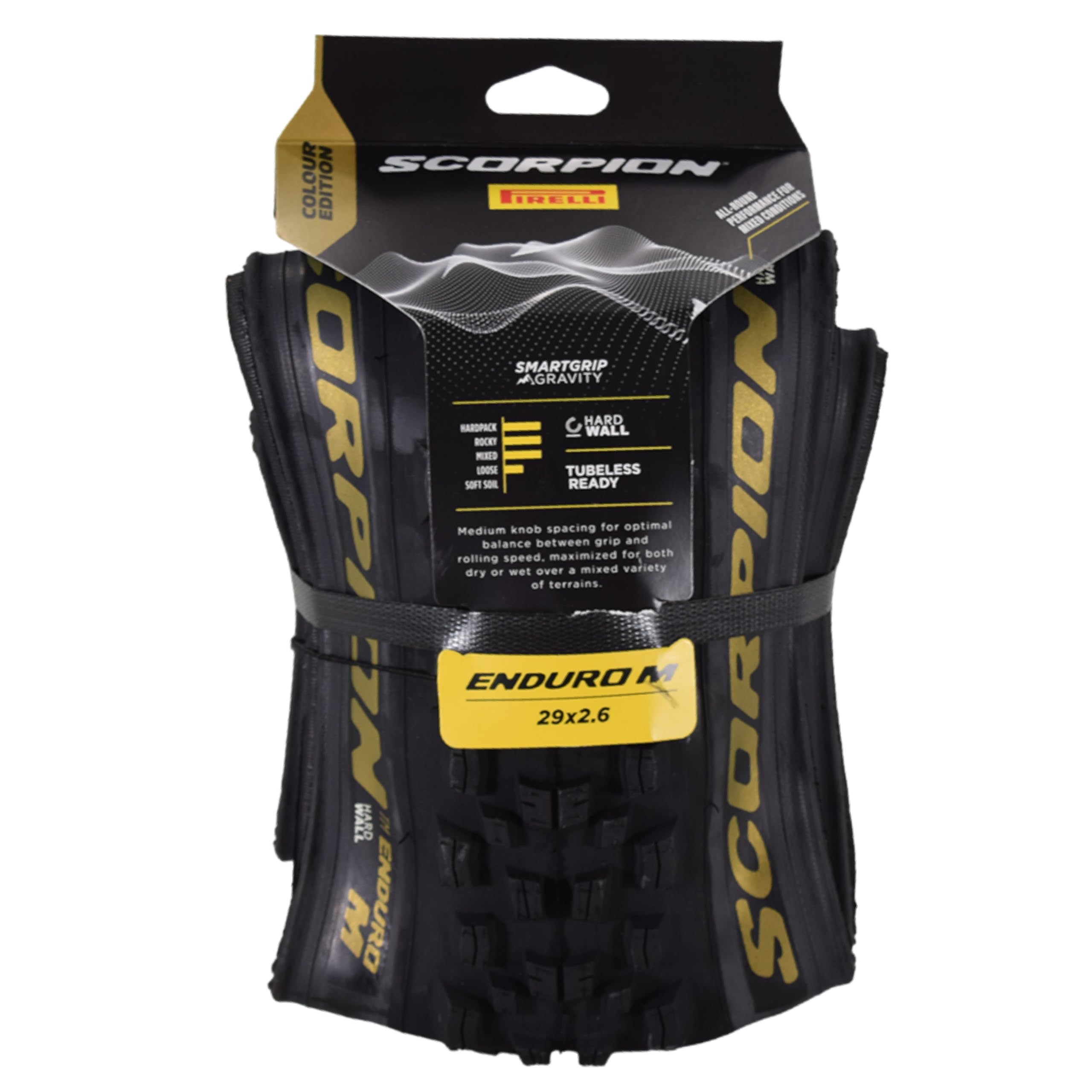 Pirelli Scorpion Enduro M Gold Label 29 x 2.6 1x MTB-Reifen 29 Zoll Enduro Trail Reifen Mixed Terrain MTB Tire Fahrradreifen Tubeless Ready TLR Mountainbike Reifen Downhill Faltreifen 65-622 Sport & Freizeit