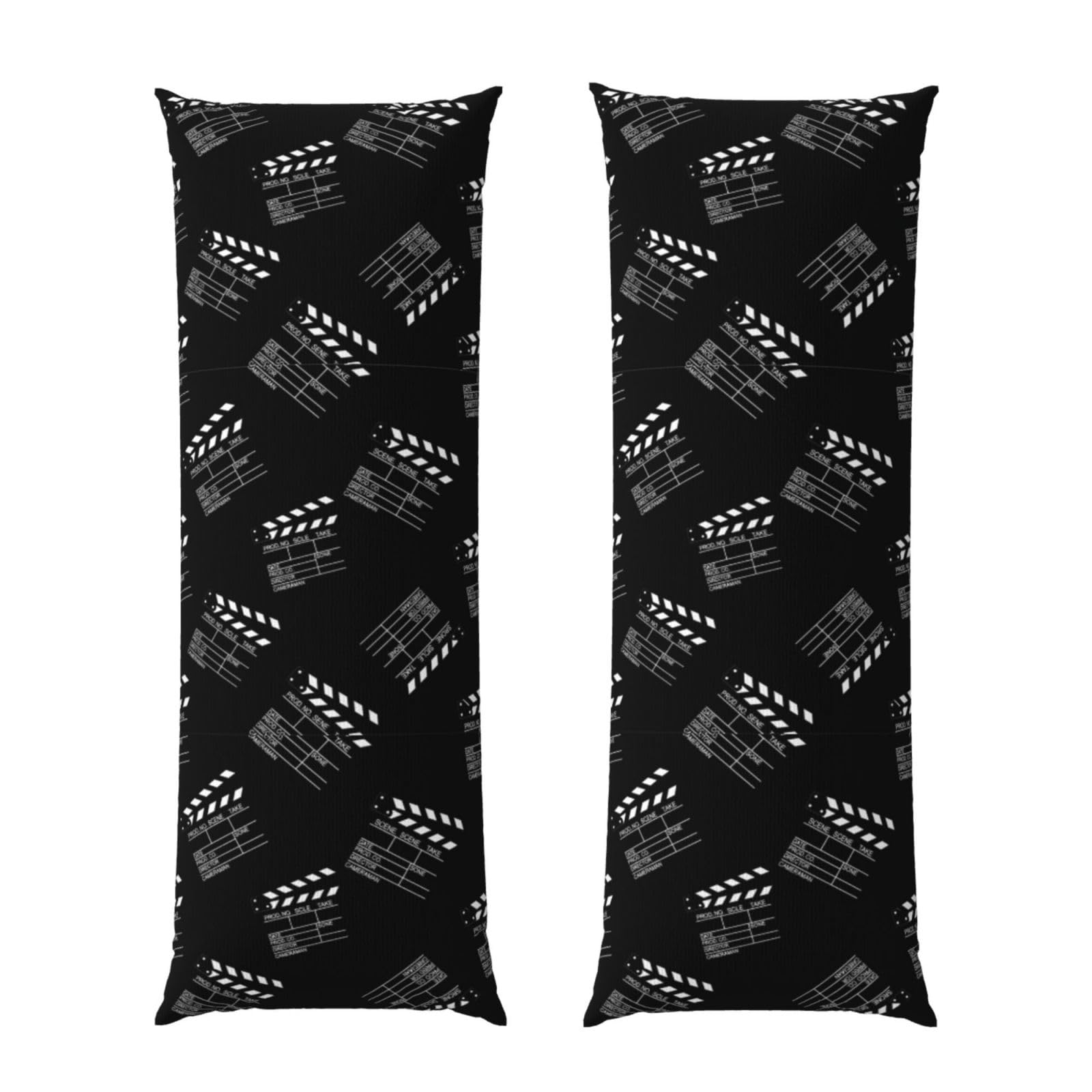 Body Pillow Case 20x60 Movie Clapboard, Zippered Cozy Pillow Cover, Soft Plush Cushion Protector, Machine Washable for Bed Sofa Couch
