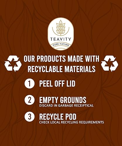 Miniatura 6 de TEAVITY Cápsulas de té de yerba mate orgánico de una sola porción, compatibles con cafeteras Keurig 2.0 K-Cup, tazas de té de hierbas tradicionales