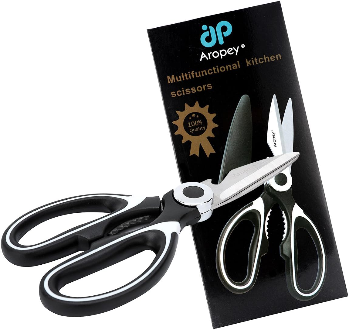 Aropey Ultra Sharp Premium Heavy Duty Shears and Multi Purpose Scissors, Black