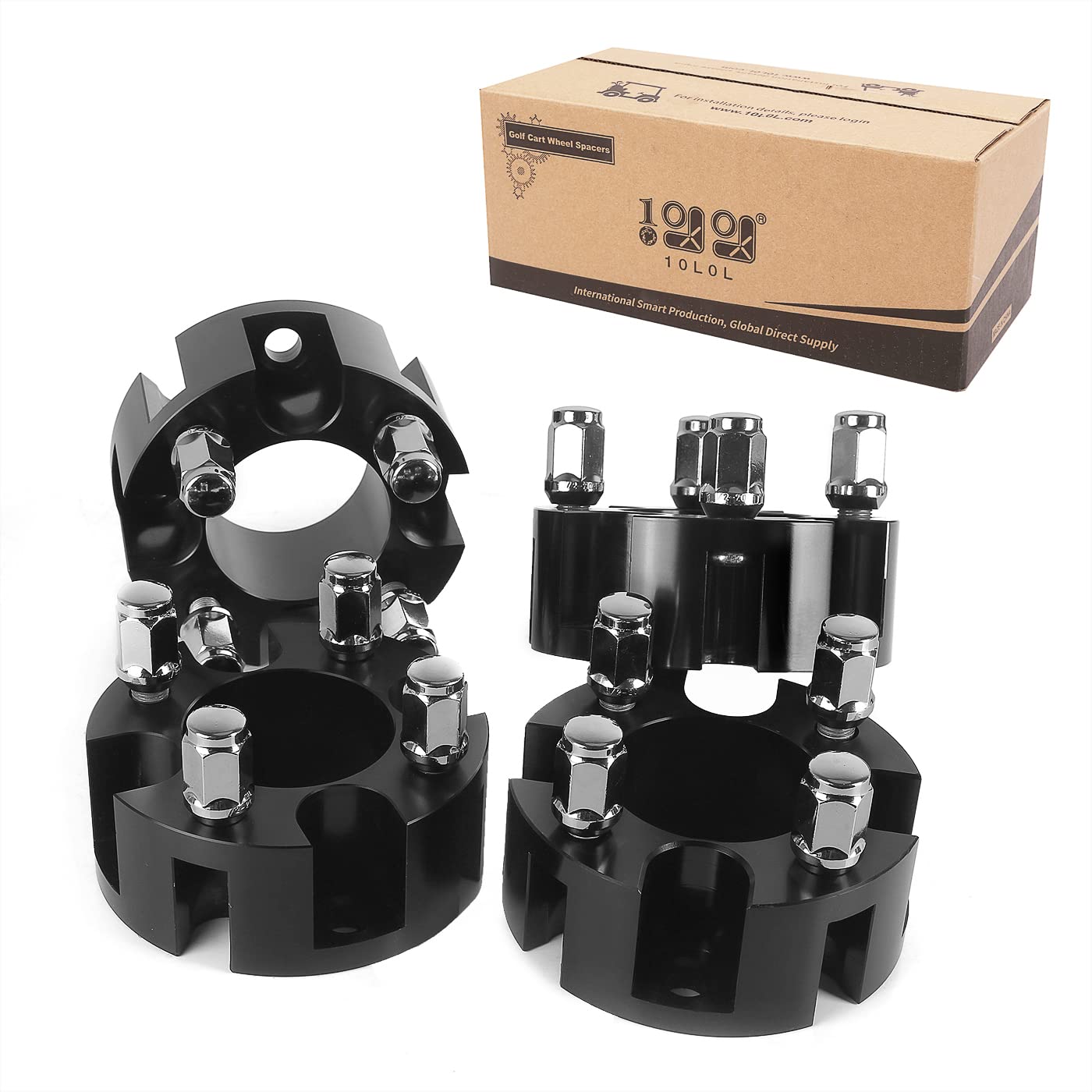 Amazon.com: 10L0L Golf Cart 2 inch Wheel Spacers for EZGO, Club Car, Yamaha  (4x72mm Bolt Pattern, 68mm Hub Bore, 1/2-20 Studs) 4 Pack, Black : Sports &  Outdoors