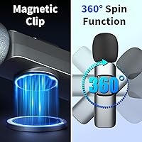 Vista 4 de Micrófono inalámbrico Lavalier Clip en Micrófono - Micrófonos recargables 4 en 1 con clip magnético para grabación de video Micrófono ajustable