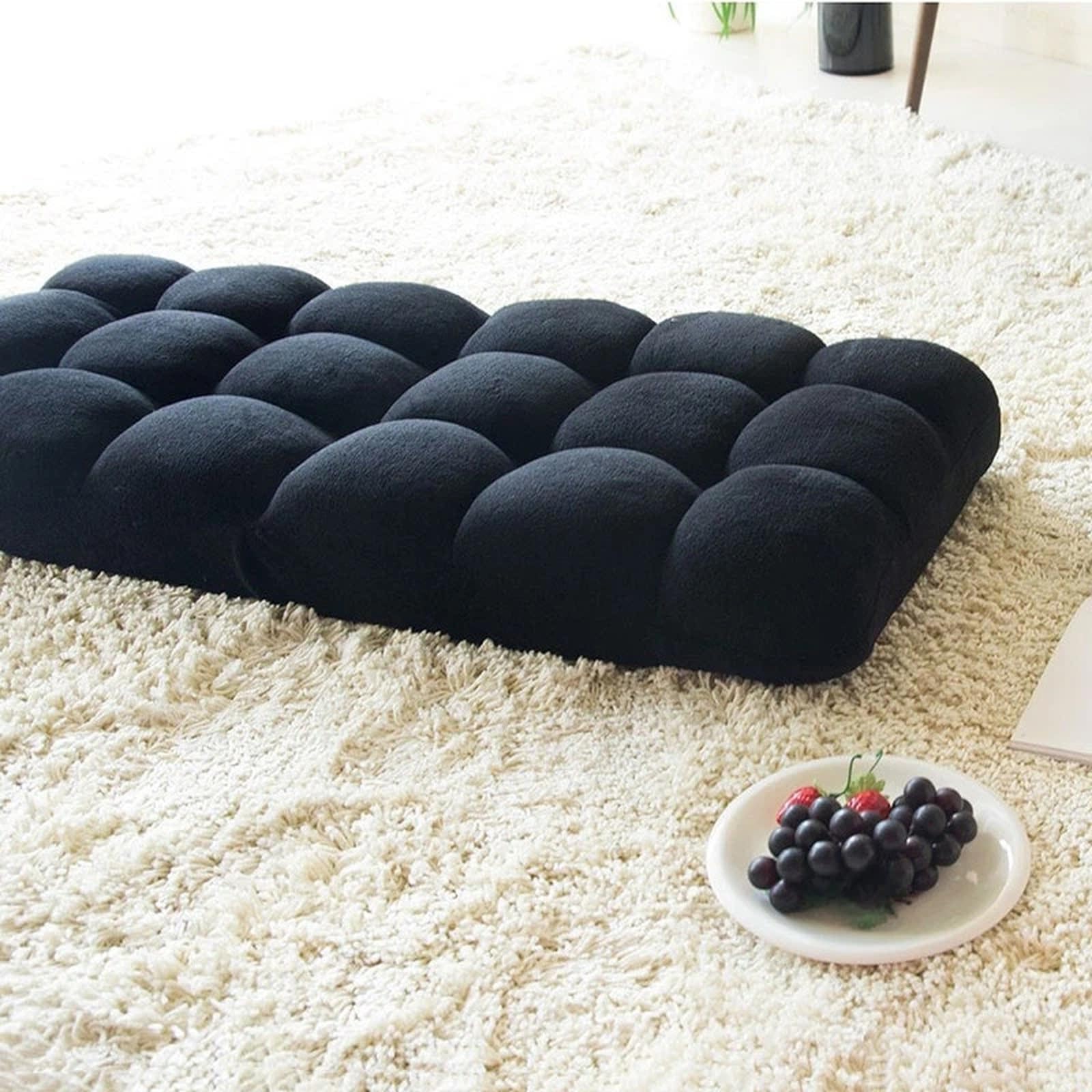 Kleines Sofa Floor Seat Single Lazy Sofa for Bay Window Backrest Chair Reclining Lounge Einzelsofa(Bruin)