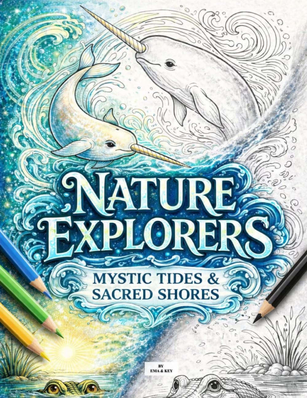 Nature Explorers: Mystic Tides & Sacred Shore: A Relaxing Coloring Book with Aquatic and Semi-Aquatic Animals, Ocean Energy, and Stress Relief Designs