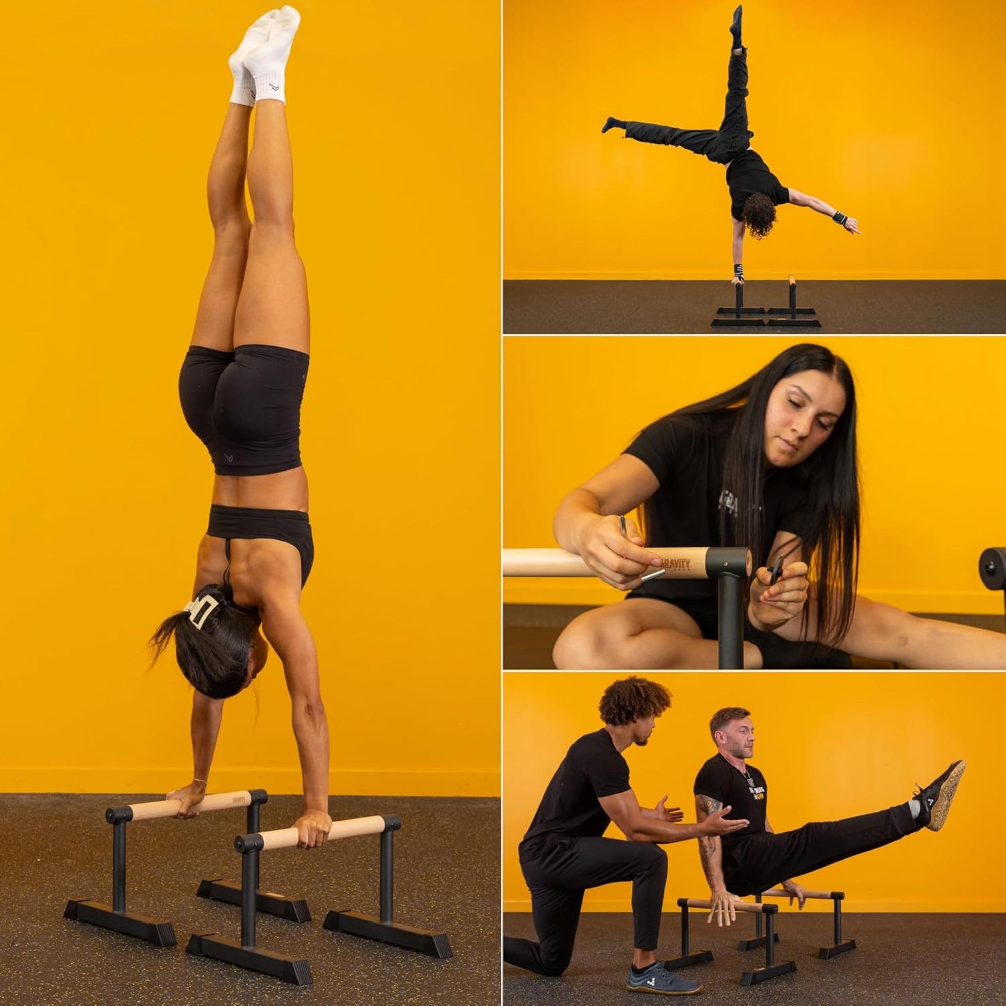 Gravity Fitness Parallettes - Nuovi manici ibridi in legno - Calisthenics, Crossfit, uso domestico e commerciale