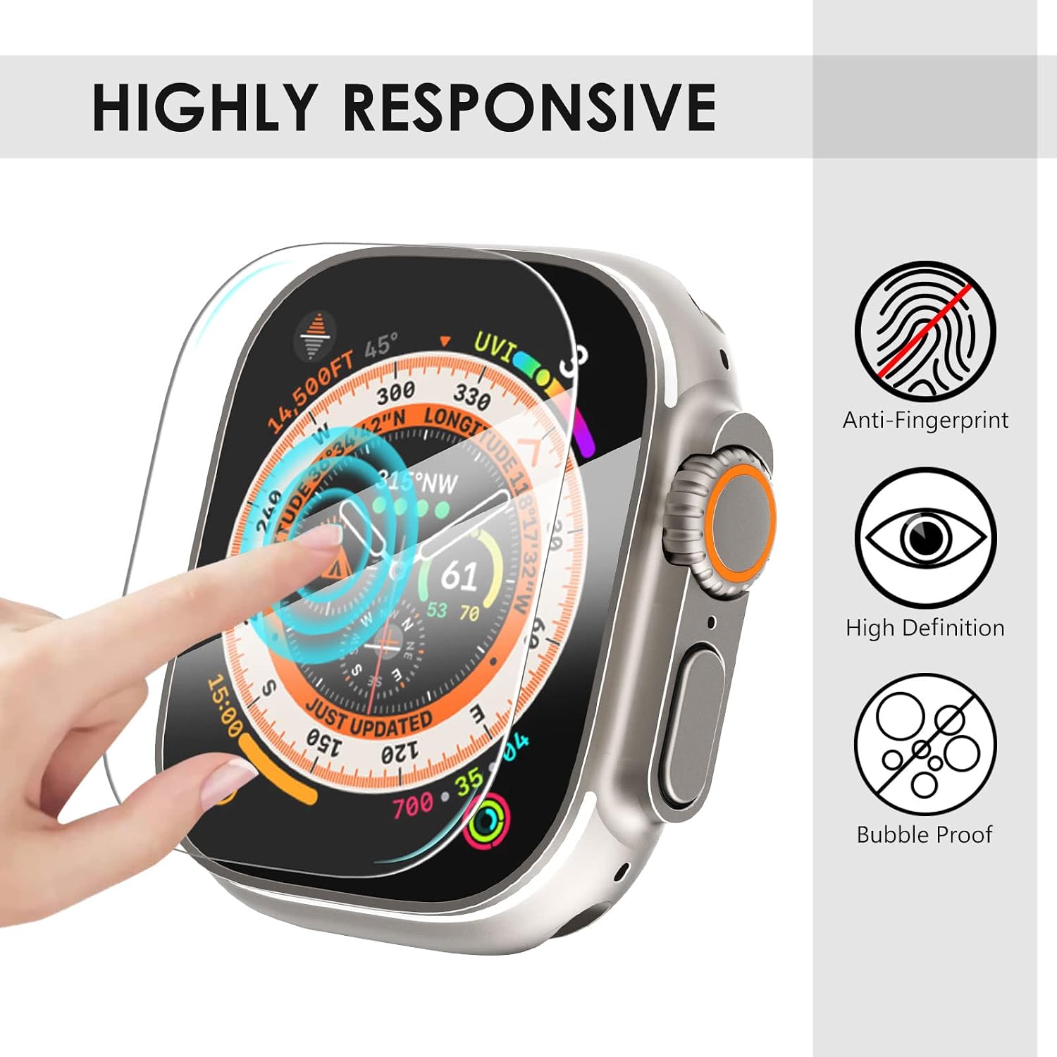 KADES Bling Case for Apple Watch Ultra 49mm with Screen Protector Women image 3