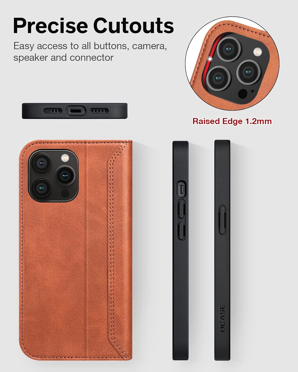 OCASE Retro Series Compatible with iPhone 13 Pro Max Wallet Case with Card Holders [RFID Blocking][TPU Inner Shell ][Kickstand] Shockproof PU Leather Flip Folio Phone Cover 6.7 inch 2021 (Brown)