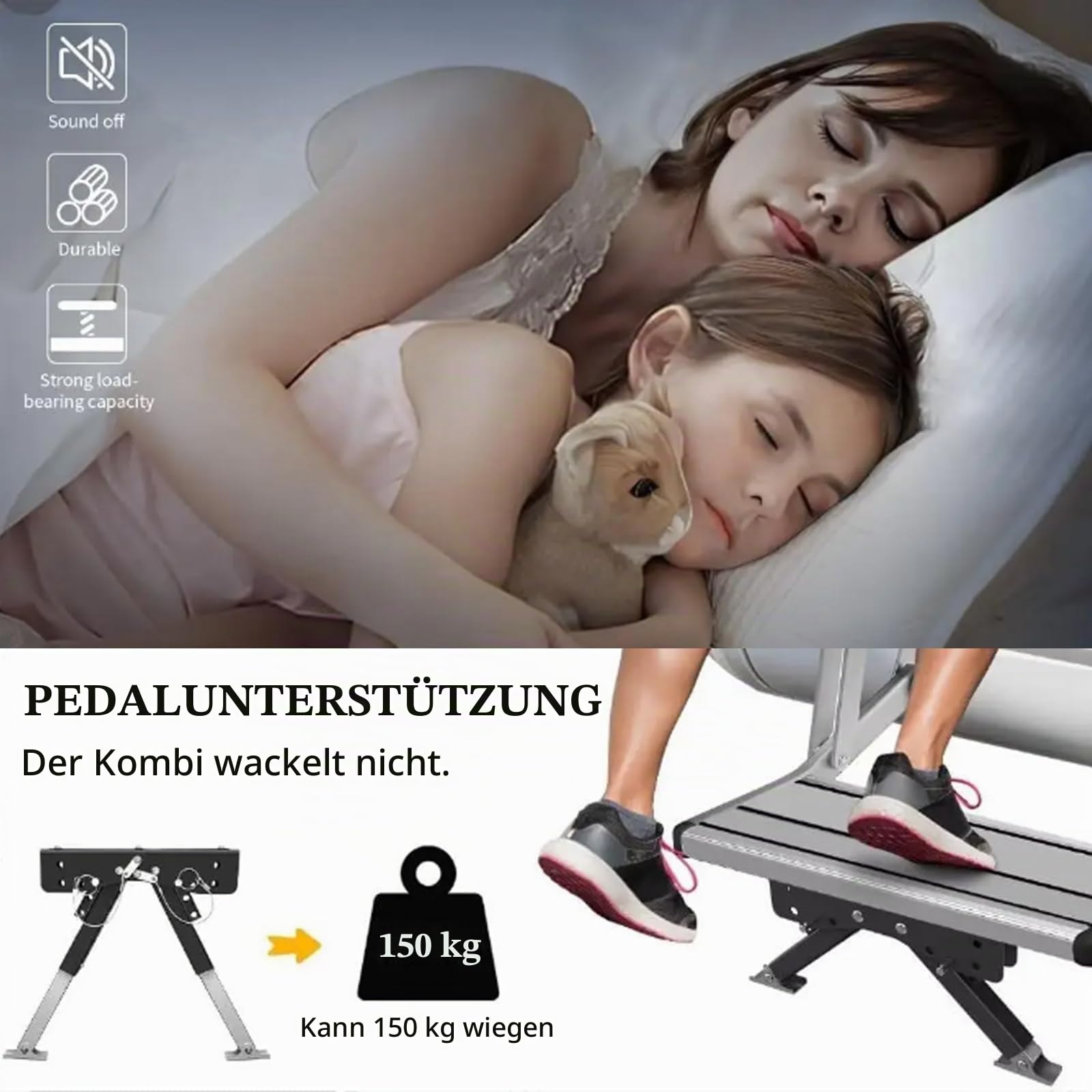 Aisny Wohnmobil Stufenstabilisator Set, Wohnmobil Zubehör für Wohnwagen und Wohnmobile Höhenverstellbar von 7cm bis 29cm Wohnmobil Zubehör für Außenstufen von Wohnmobilen zum Verstauen Ohne Entfernen