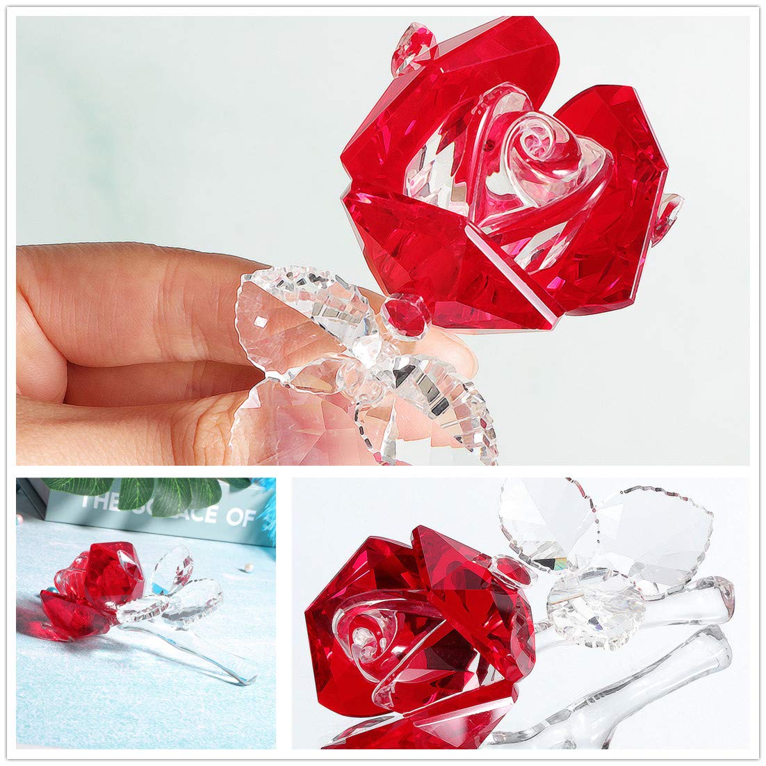 Amazon.co.jp: Waltz&F K9クリスタル クリスタルバラ 水晶置物 水晶
