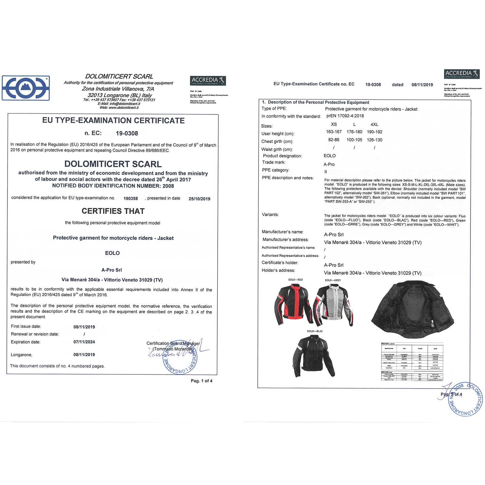 A-Pro Giacche Giacca Donna (Pacco da 1)