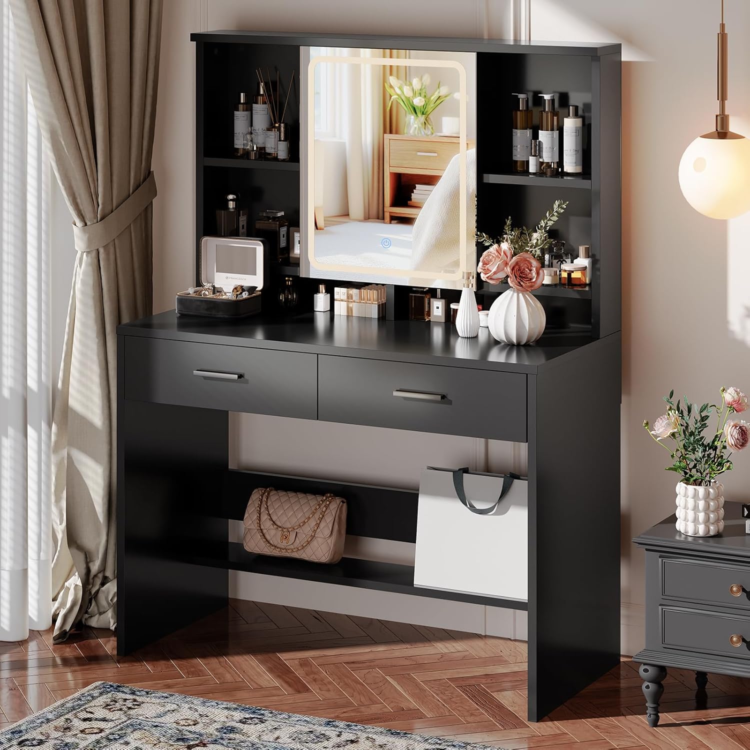 LED mirror with 3 adjustable light colors