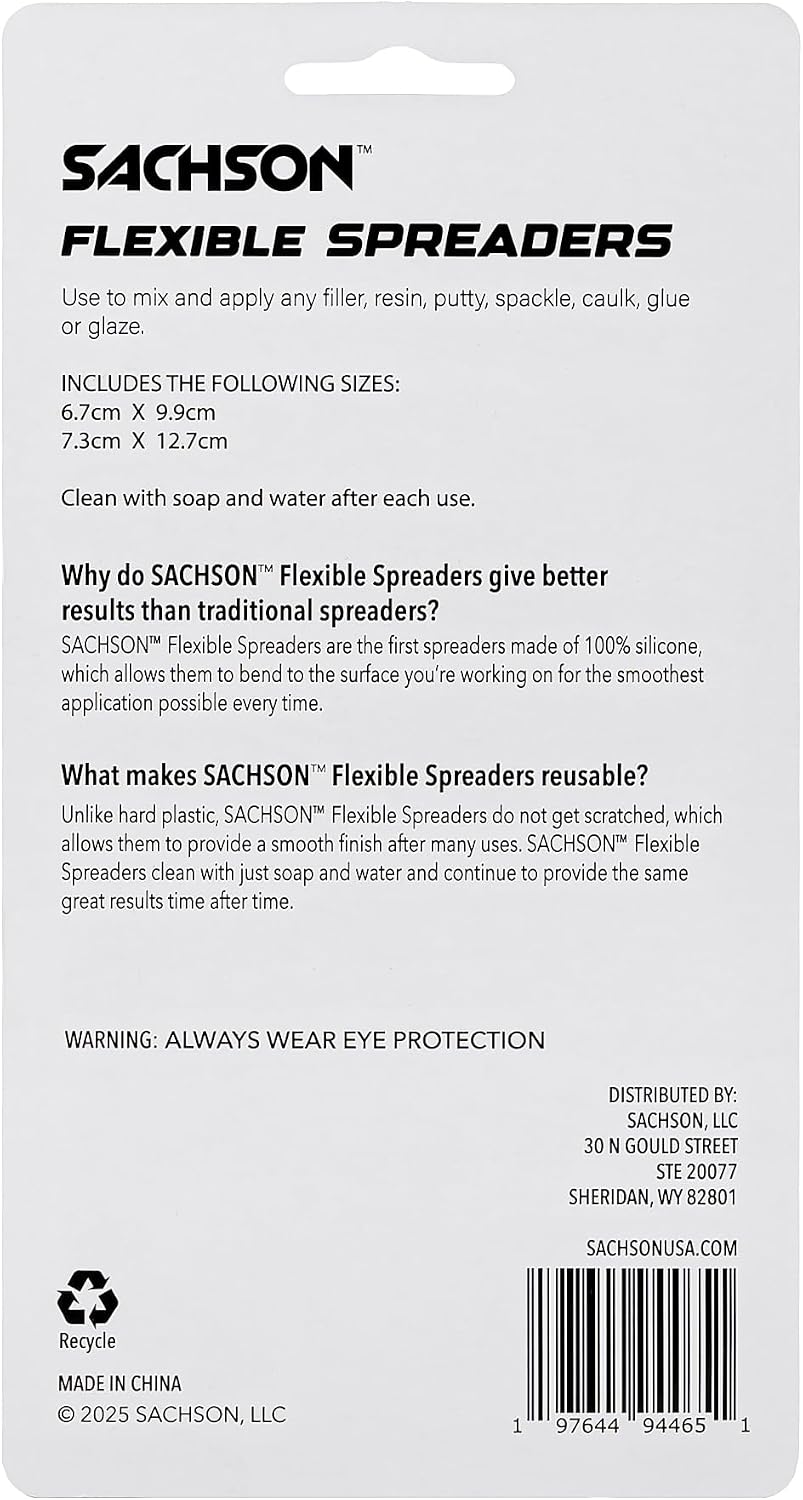 Flexible Spreaders - Made of 100% Silicone - Reusable Automotive Spreader for applying Body Filler, Resin, Putty, Spackle, Caulk, Glue, or Glaze (2 Piece)
