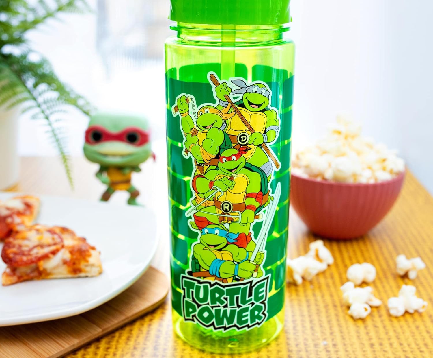 Silver Buffalo Teenage Mutant Ninja Turtles Water Bottle With Flip-Up Straw | BPA-Free Plastic Sports Jug | Holds 20 Ounces - Image 6