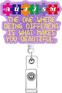 Funny Autism Badge Reel Retractable Accessories Purple Makes You Beautiful Nurse Badge Holder for Nursing Student Badge Clip for Medical ID Card
