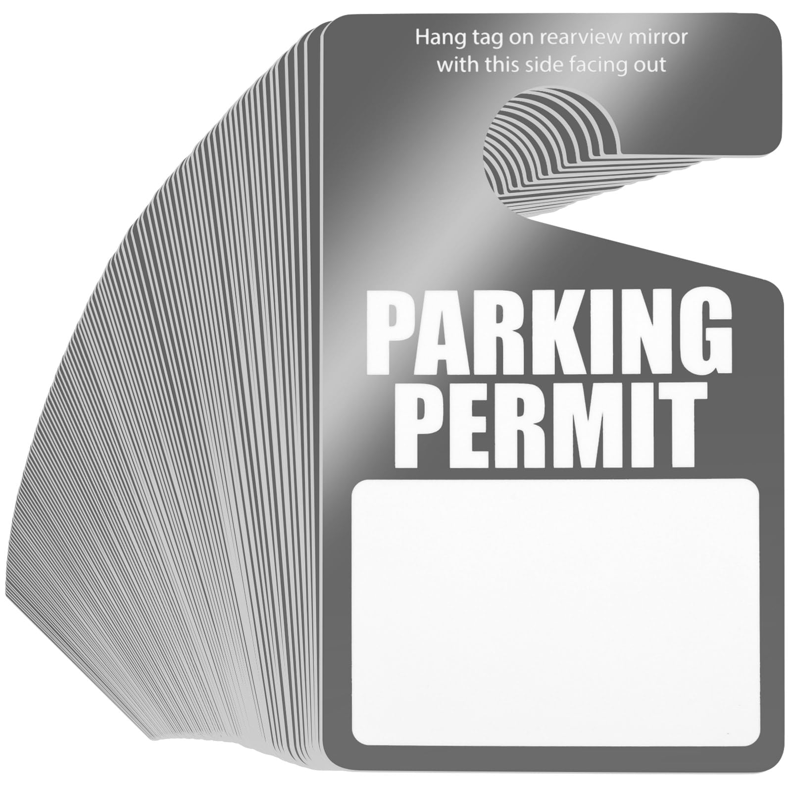 Photo 1 of Yexiya 100 Pack PVC Parking Permit Tags, Gray, 3x5 Inch