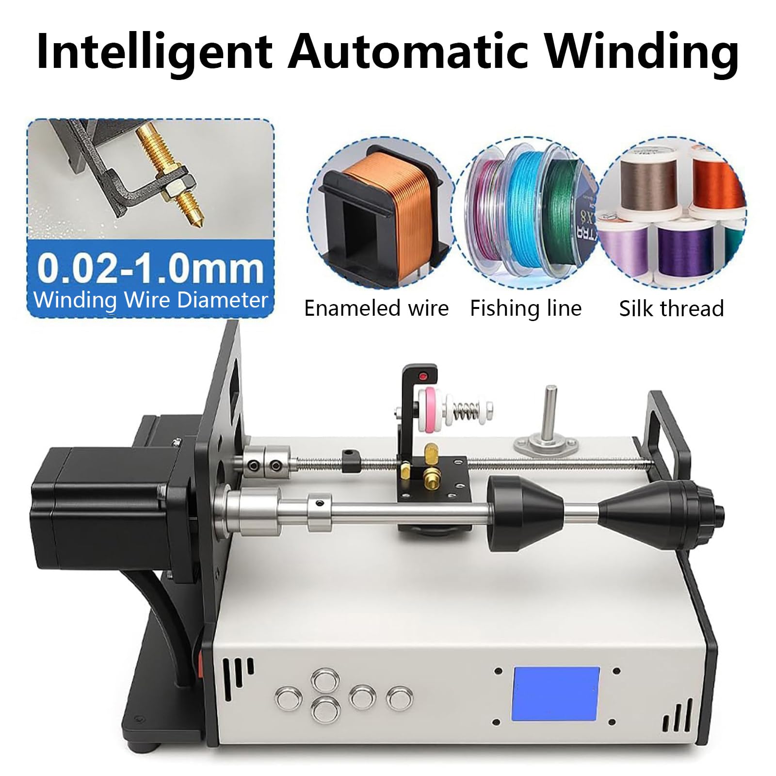 Máquina de bobinado de cables, ajustable y eficiente, bobinadora automática para líneas de pesca, hilos de seda, resolver desafíos de bobinado manual