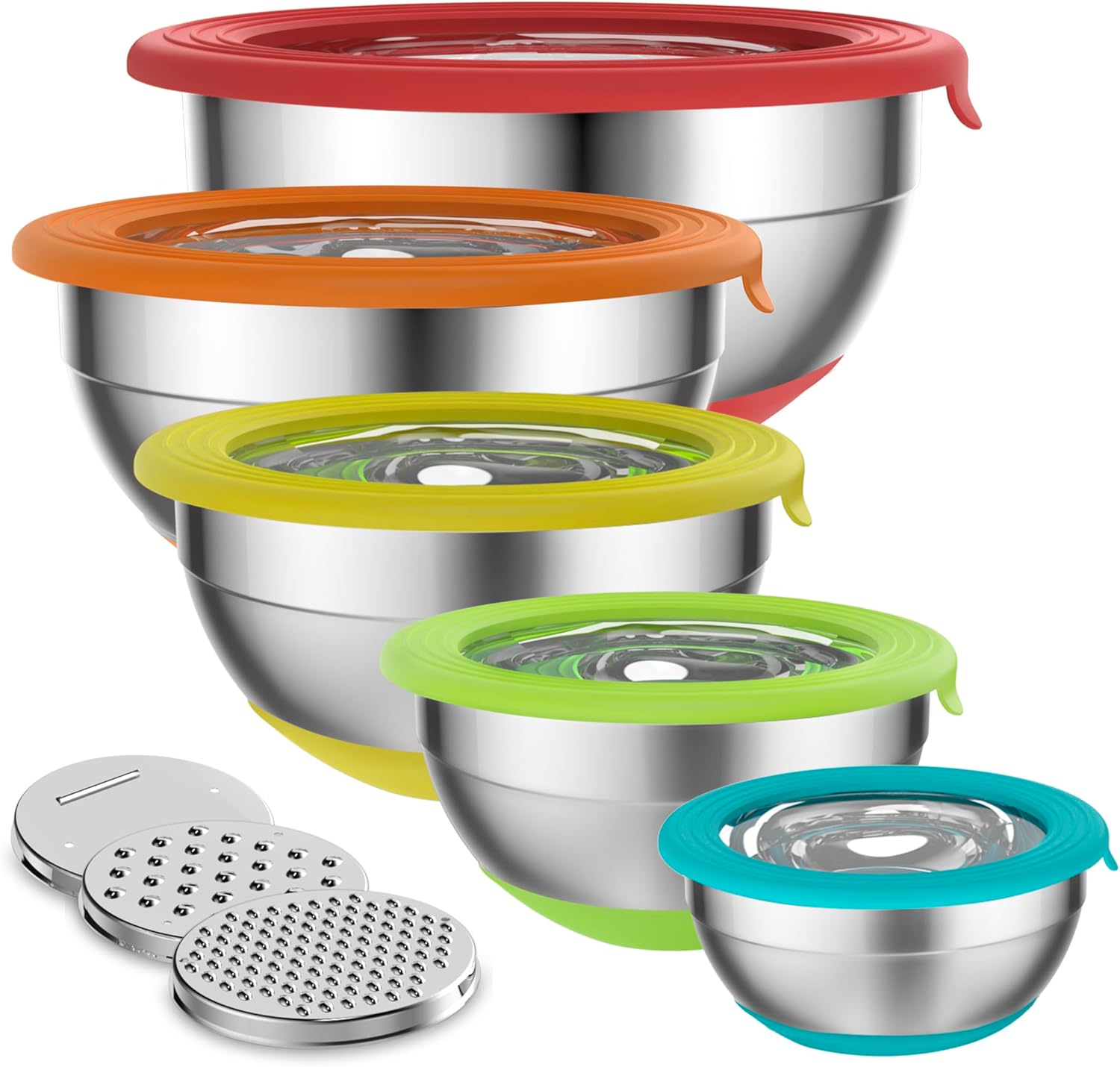 Humiwing Stainless Steel Mixing Bowl Set with Airtight Lids