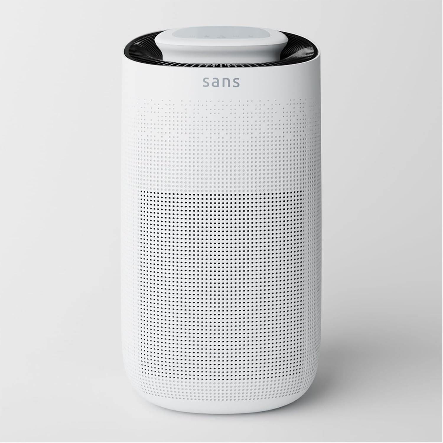Sans Air Purifier Mini for Large Rooms (Up to 490 Sq Ft) – True HEPA | UV-C Light Layer & Carbon Odor Absorption | Quiet 25dB Auto-Mode, Captures Smoke, Dust & Allergens (White)