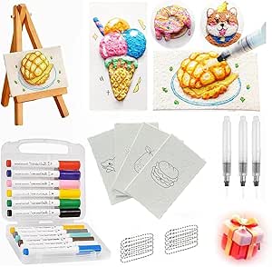 Trukafie Magic Puffy Paint Set - 3D Schaum Malerei 12 Farben