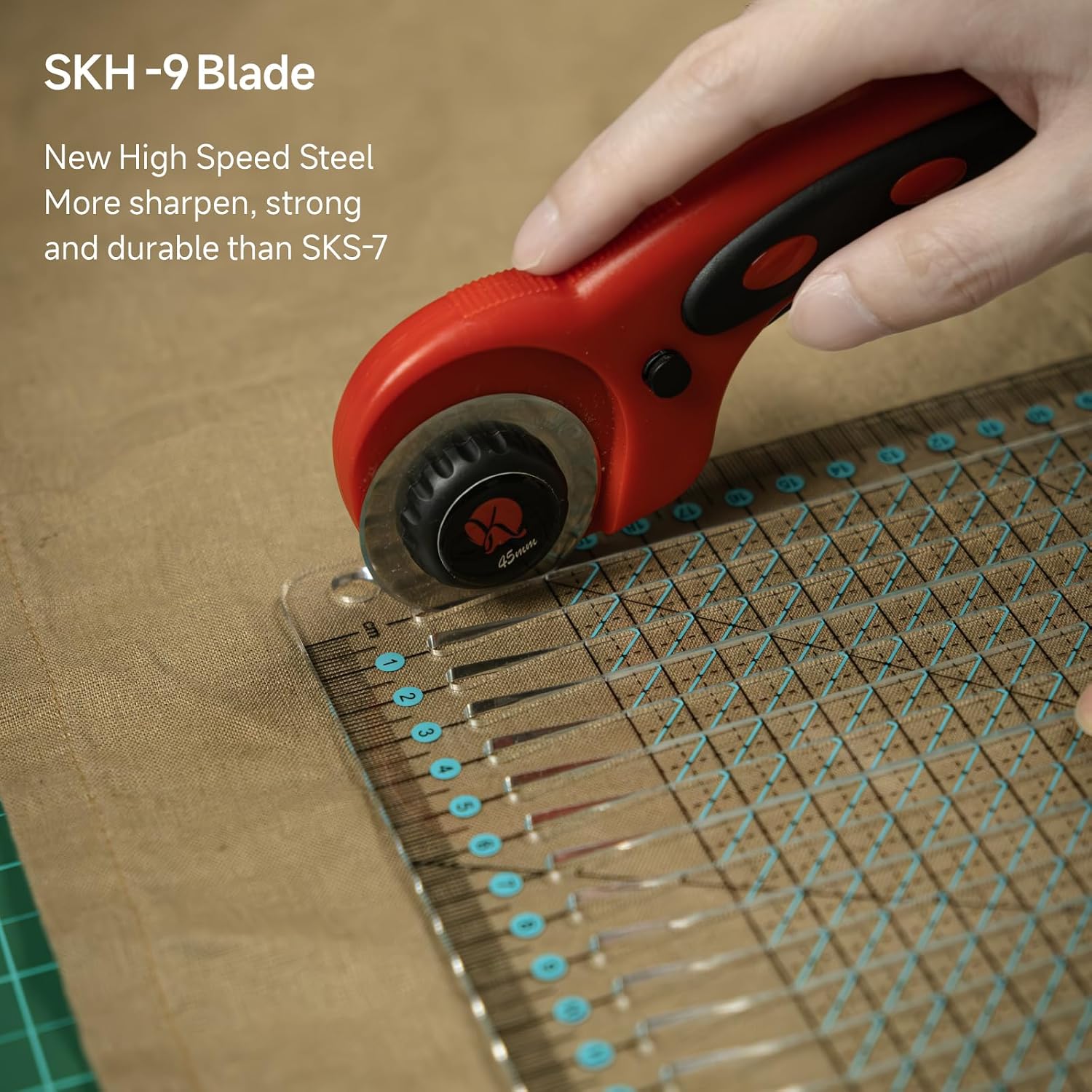 KEARING 45mm (5PCS) SKH-9 High Speed Steel Rotary Cutter Blade Replacement for Crafts, Sewing, Quilting, and Fabric Leather Cutting Projects