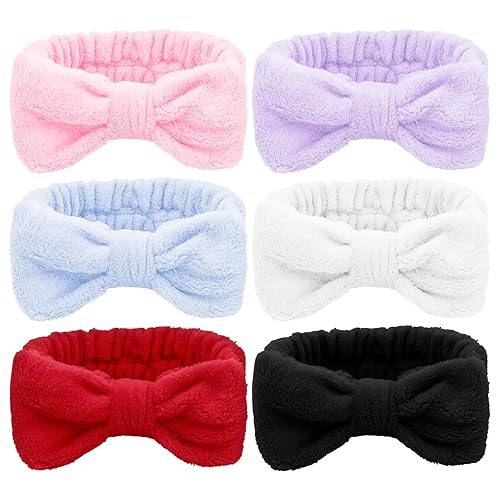 Miniatura 8 de Ondder 6 diademas de microfibra para el cabello de tela de rizo para mujer, diademas para el cuidado de la piel para maquillaje, spa, facial, yoga,