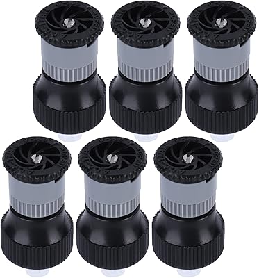 6pcs Lawn Sprinkler Garden Sprinkler, 360° Rotating Buried Spray Nozzle, Automatic Lawn Sprinkler Heads, G1/2 Female Thread Adjusted Watering Sprinkler for Lawn Yard Garden Planter