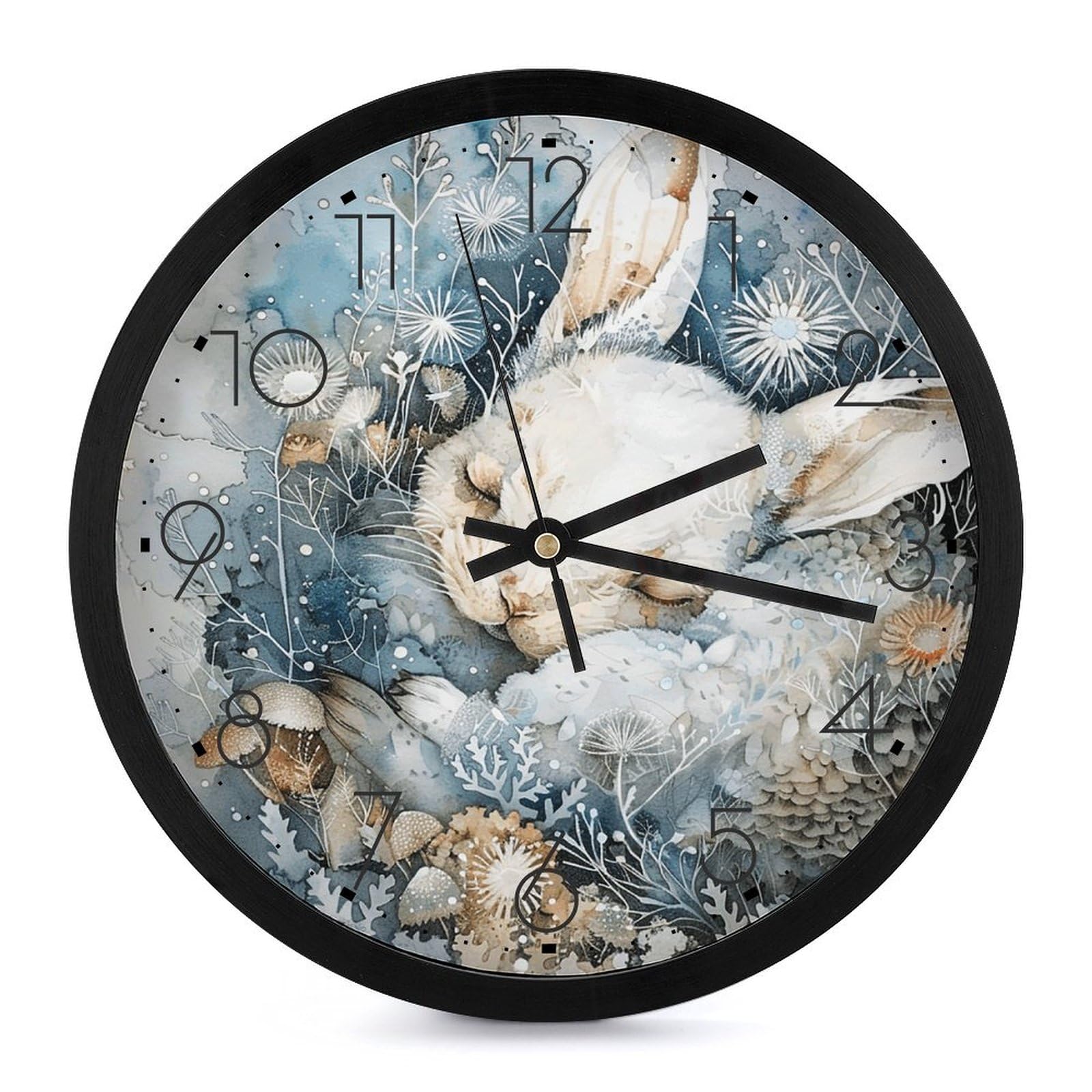 Horloge murale à piles lapin endormi : créez une ambiance douce et cocooning