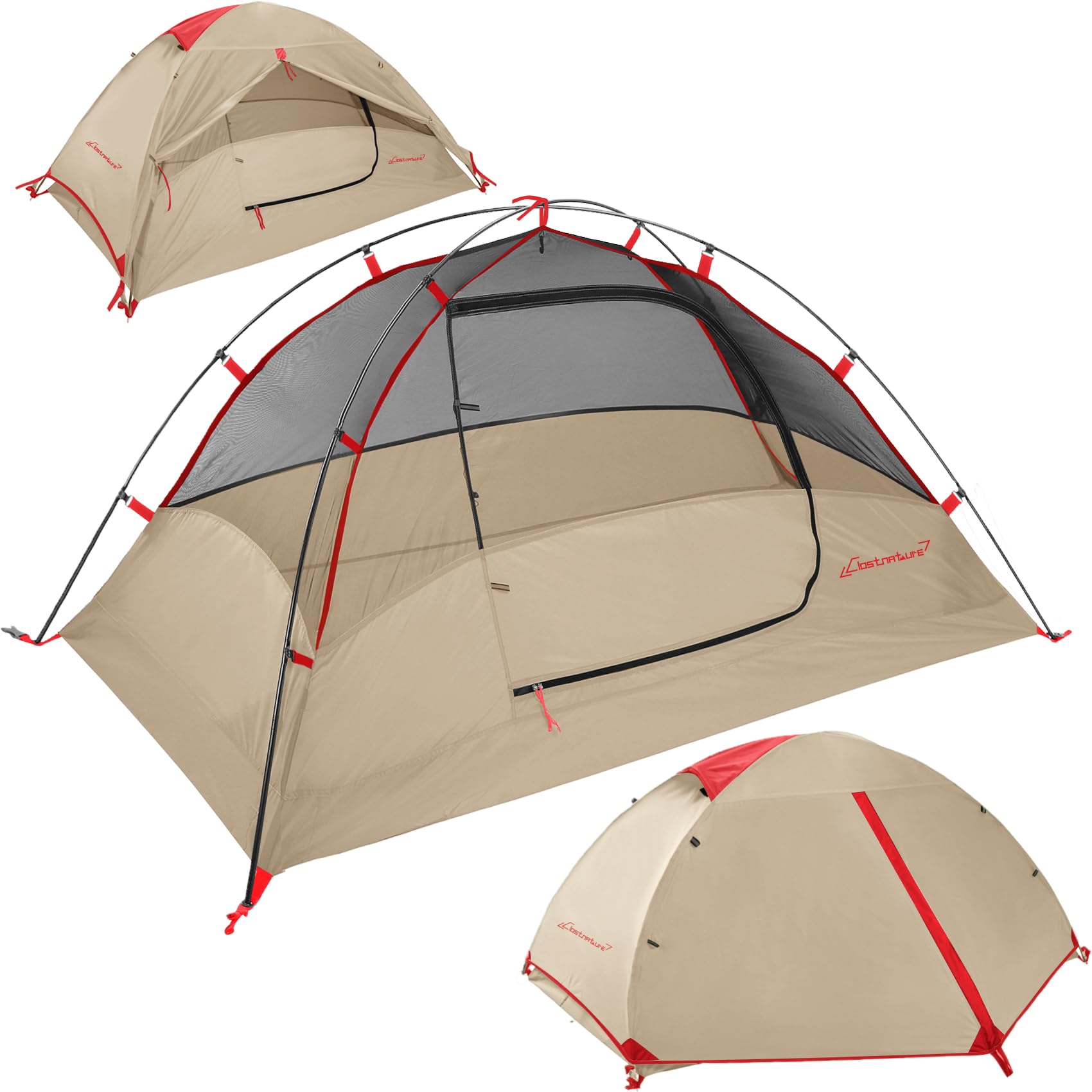 Clostnature Camping Zelt für 1/2/3/4 Personen - Wasserdichtes Campingzelt, Leicht mit Kleinem Packmaß, Winddicht, 3-4 Jahreszeiten Bikepacking Zelt, Geeignet für Trekking, Outdoor, Wandern, Kuppelzelt
