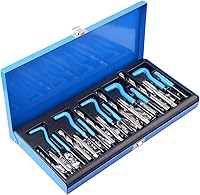 Vista 2 de Kit de reparación de roscas SAE de 131 piezas, kit de helicoidal de taladro HSS estándar, 1/4 "5/16" 3/8 "7/16" 1/2