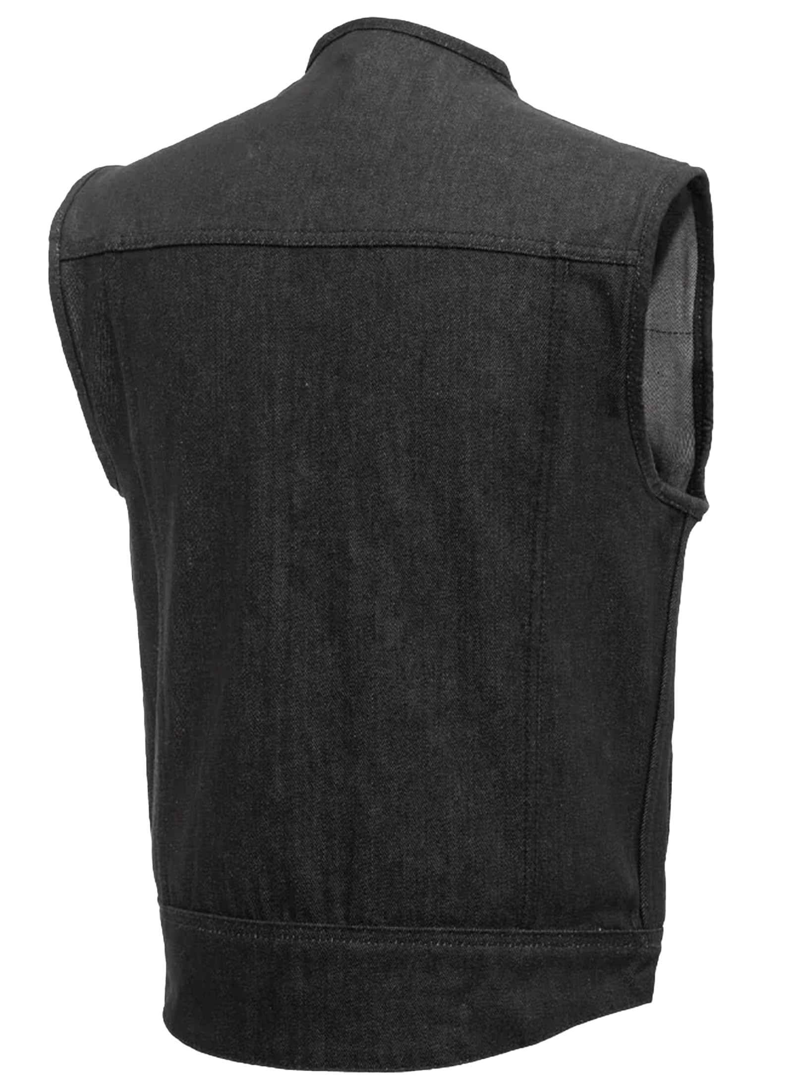 First Mfg Co - Murdock - Men's Motorcycle Biker Riding Black Denim Vest - Large - Drop Tail