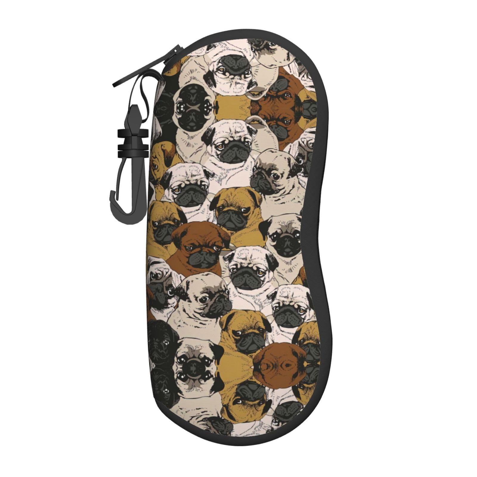 Imagen De Pug Large Glasses Case,Durable Eyeglass Holder for Women with Hard Shell - Perfect for Travel and Daily Use, Black, One size