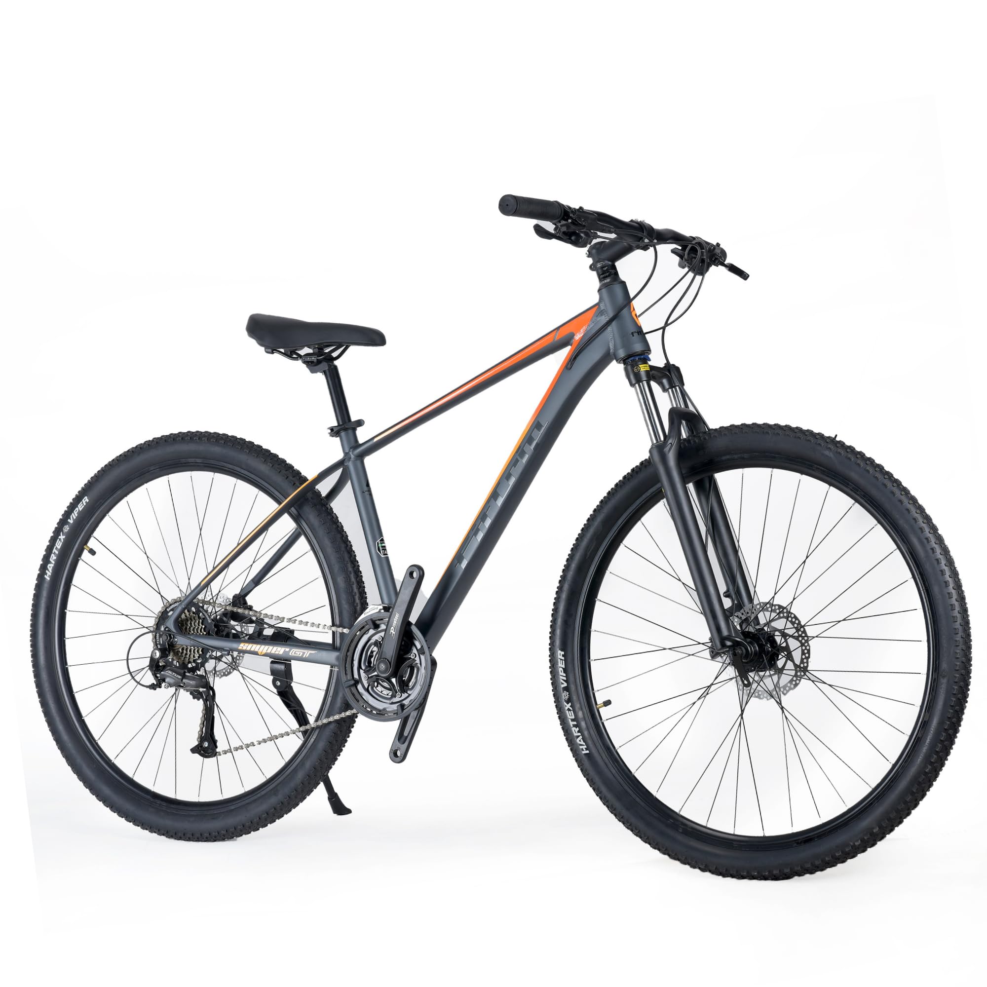 FitTrip Snyper GT 29T | Zoom Alloy Lockout Suspension | Shimano MT200 Hydraulic Disk Brakes | Superior 6061 Al Alloy Frame | 21 SPD Shimano Altus Gearset | Unisex (Amber Orange)-image-18