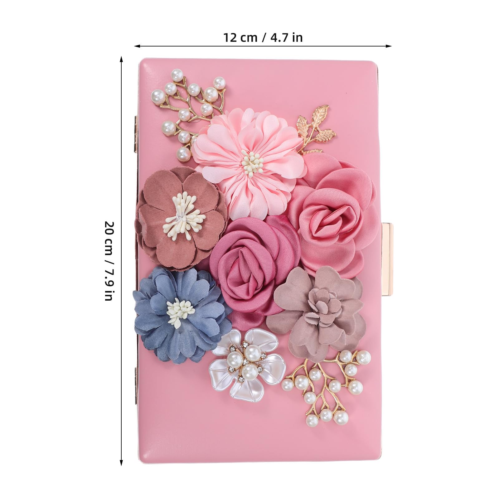 Gatuida Pochette floreale da donna, borsetta rosa da, 8x5x2